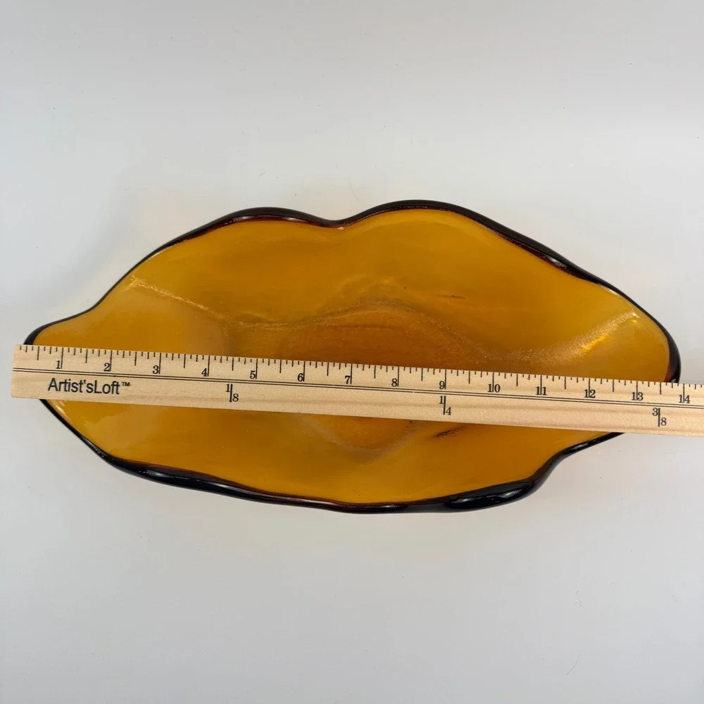 Blenko 633‎ Wheat Glass Large Freeform Console Bowl